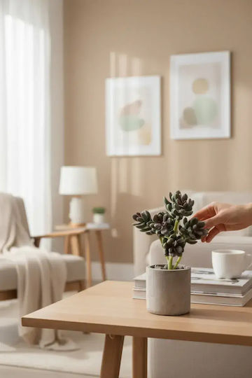 Stewehome Изкуствен Кактус Сукулент Модерен Растение В Саксия