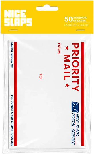 Nice Slaps Standard Aufkleber Priority Mail Rote Große 50 Stück 10,5 × 14,8 cm
