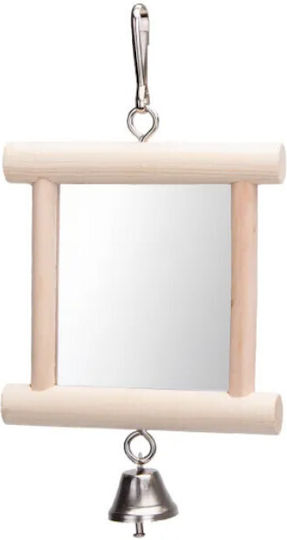Nobleza Glass Bird Mirror Wooden Frame 19x10cm Nobleza 2061826