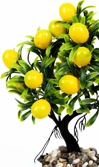 Stewehome Bonsai Artificial Copac Plantă în Ghiveci Lemn Detaliu Piatra