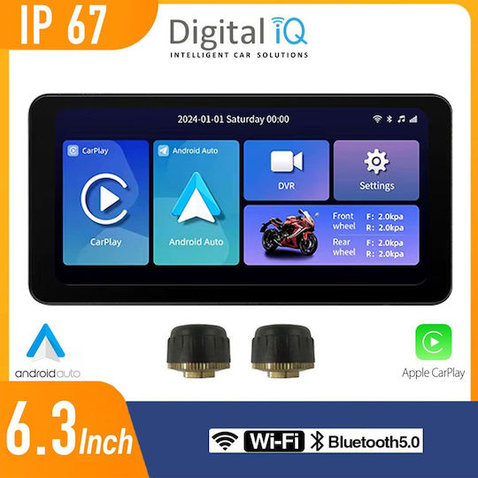 Οθόνη Πλοήγησης Digital Iq 6 3" Tpms Αδιάβροχη Ipx7 Apple Carplay Android Auto