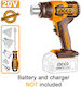 Ingco HGLI2008 Пистолет за горещ въздух 20V