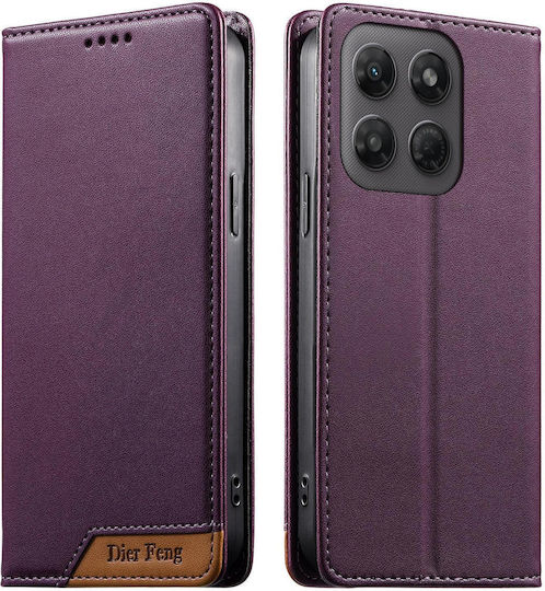 Motorola Edge 70 Fusion 5g Case Dierfeng Strong Magnetic Leather Wallet Purple