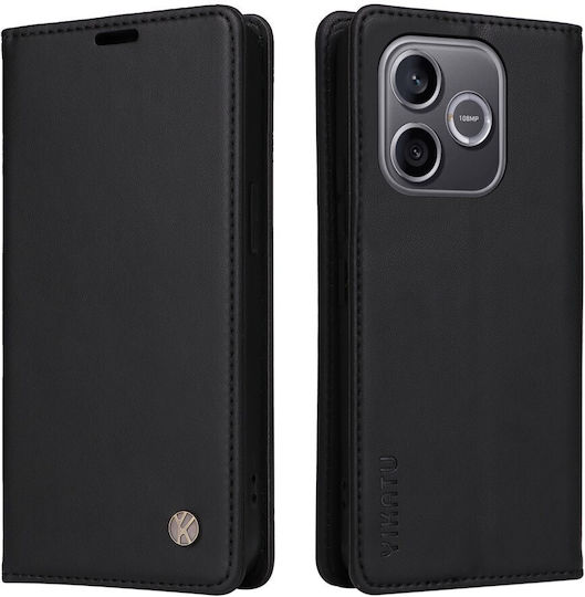 Honor 600 Lite 5g Yikatu Yk-001 Flip Wallet Synthetic Leather Pu Tpu Black Wallet Stand Mobile Phone Case