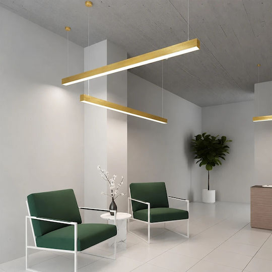 kelvo LED Commercial Linear Ceiling Lighting 72W Warm White IP20 with Adjustable Intensity L120xH7cm