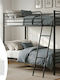 Kids Bed Bunk Single with Mattress Black 90x190cm