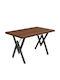 Vertex Esszimmer- und Küchentisch Holz mit Metallrahmen Walnuss 110x70x72cm
