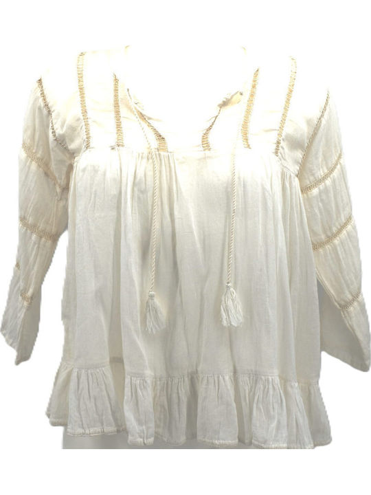 Bluza Asimetrică Damă Albă
