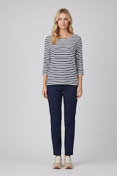 Be Cool Bluza Damă Cu Mânecă 3/4 Cu Dungi Albastră Be Cool Bluza Damă Cu Mânecă 3/4 Cu Dungi Albastră