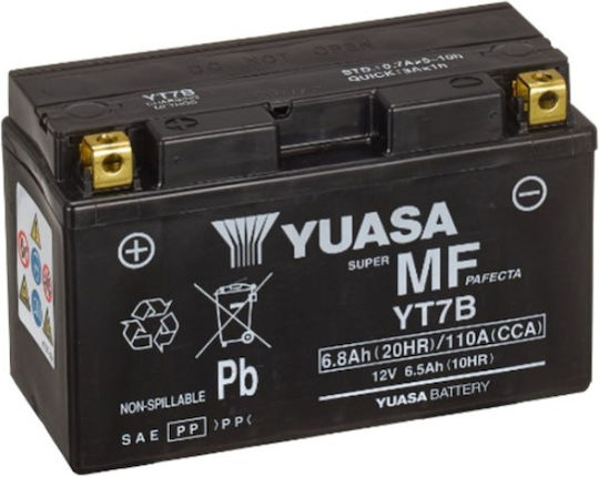 Motorradbatterie Yuasa Yt7b AGM 12V 6,5Ah 110A