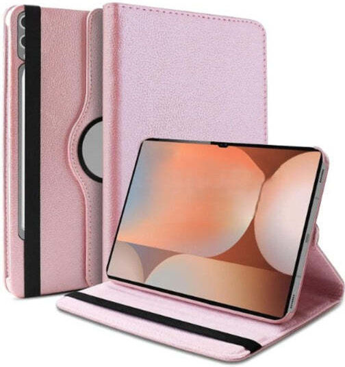 Smart Case 360° Rotating Stand Book Cover Samsung Galaxy Tab S7 S8 Rose Gold