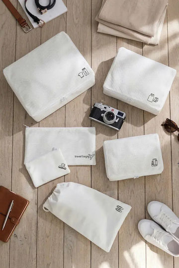 Stewehome Suitcase Storage Organizer Set Travel 6 Pieces Polyester 25x40 Cm