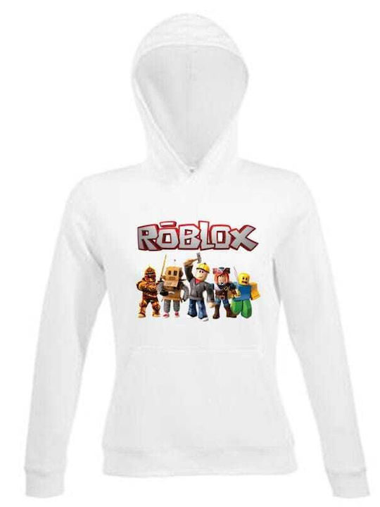 Kids Moda Детски Суичър с Качулка и Джобове Бял