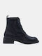 Wildleder Damen Kampfstiefel Schwarz