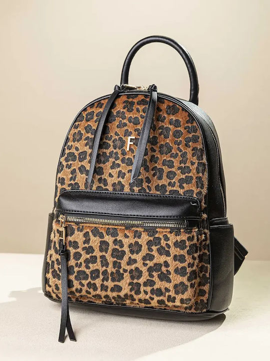Fragola Γυναικεία Τσάντα Πλάτης Camel Leopard