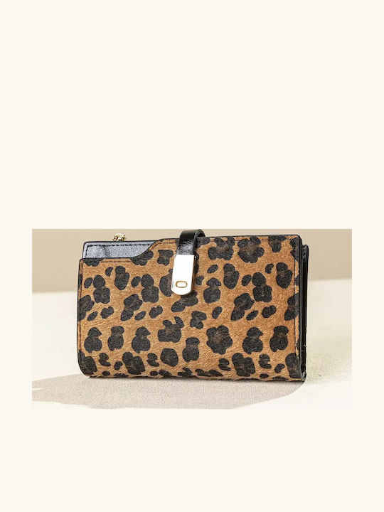 Fragola Large Women's Wallet Camel Leopard