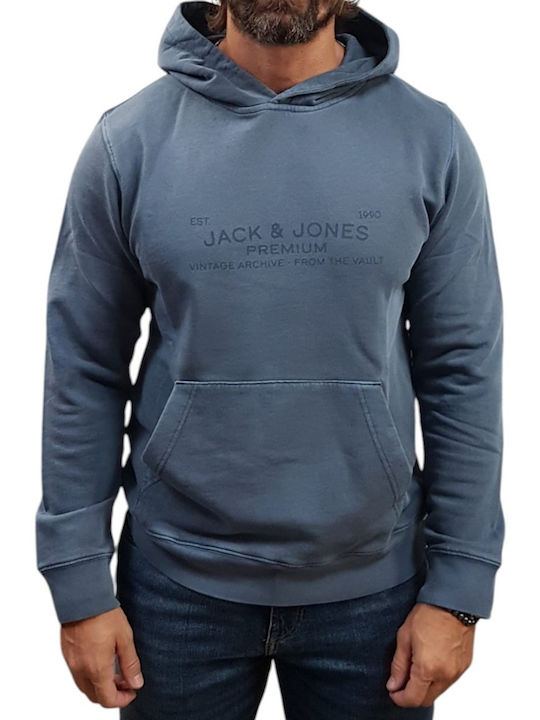 Jack & Jones Суитшърт Insignia Син С Качулка