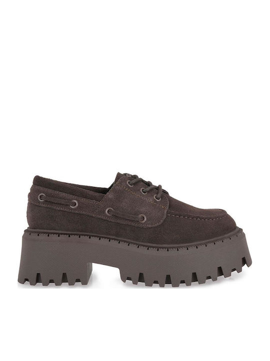 Damen Mokassins in Braunes Farbe