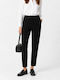 Women's Fabric Trousers in Regular Fit Black