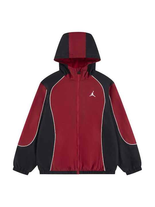 Jordan Kids Casual Short Windproof Hooded Red J...
