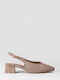 Suede Heels with Chunky Low Heel Brown