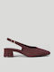 Suede Heels with Chunky Low Heel Burgundy