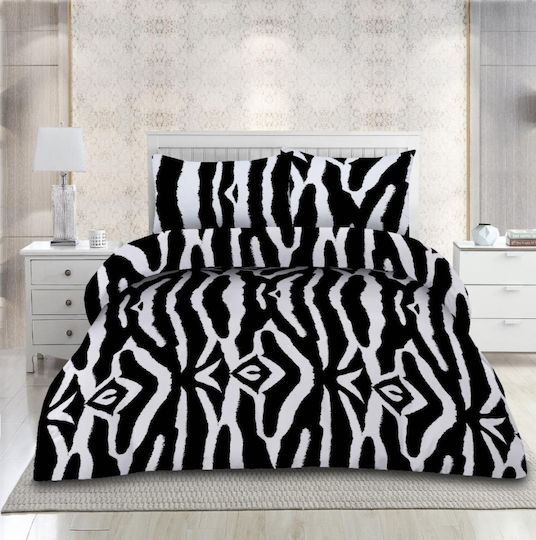 Vanora Set Huse Pentru Pilote 200x220cm Dublă Cu 2 Fețe De Pernă & 1 Cearșaf Zebra
