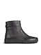 Leder Damen Stiefeletten Schwarz