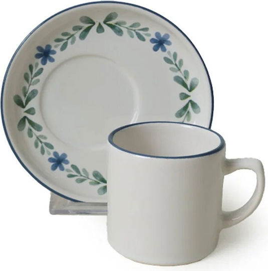 Hermia Set Cesti Maro Ceramice Albastre 110ml 12 Bucăți