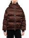 Women's Puffer Jacket for Winter Brown