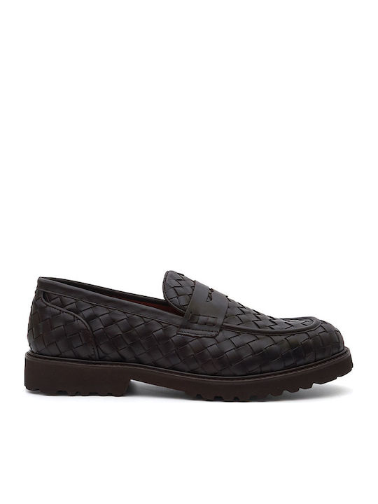 Leather Men's Loafers in Brown Color