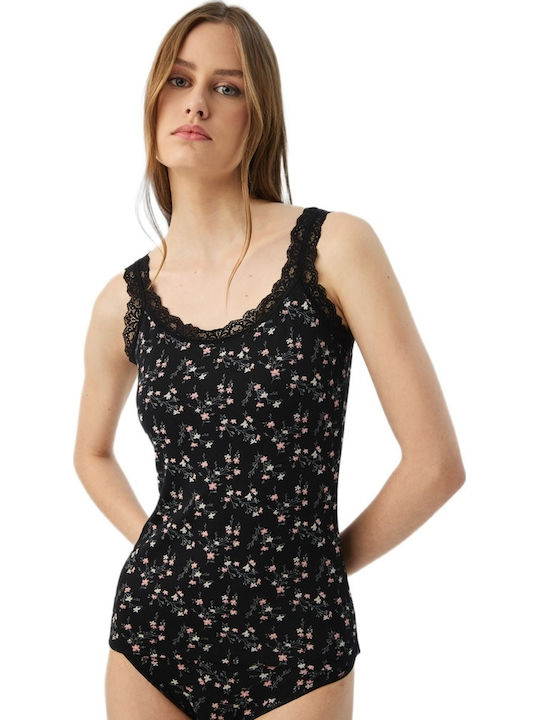 Minerva Fimelle Black Women's Tank Top with Spa...