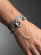 Men's Bracelet with Anchor Design Made of Leather