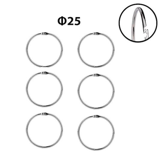 Set Inele Metalici Pentru Perdele De Baie Φ25 Deschidere 6 Bucăți Stelan 889312