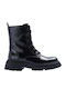 Kinderstiefel aus Lackleder mit Schnürsenkeln Schwarz