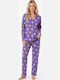 Comfort Sommerliches Damen-Schlafanzug-Set Flieder