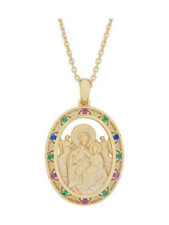 Necklace Talisman Virgin Mary From Gold Plated Silver Necklace Talisman Virgin Mary From Gold Plated Silver