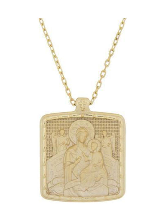 Necklace Talisman Virgin Mary From Gold Plated Silver Necklace Talisman Virgin Mary From Gold Plated Silver