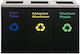 Molyto Recycling Waste Bin Set 3 Pieces 3 X 60 Liters Black 34x26x70