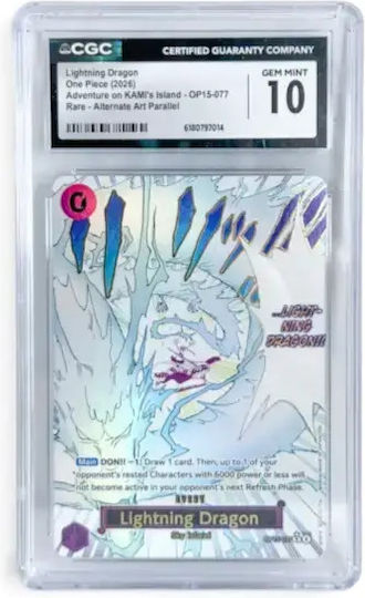 One Piece Cgc 10 Dragon Fulger Op15-077 V.2