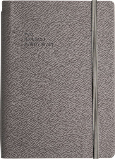 Type Center Ημερήσια Ατζέντα A5 2027 Γκρι Δερμάτινη 14x20.5εκ. (με Προσωποποίηση)