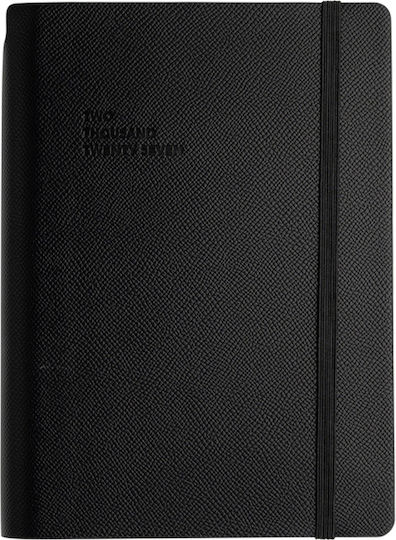 Type Center Daily Agenda A5 2027 Black Leather 14x20.5cm (with Personalization)