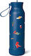 Citron Rostfreier Stahl Kinder Trinkflasche Dinosaurier Thermos mit Stroh Blau 500ml