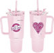 CHartini Poli Kids Thermos Water Bottle with Straw Pink 1000ml