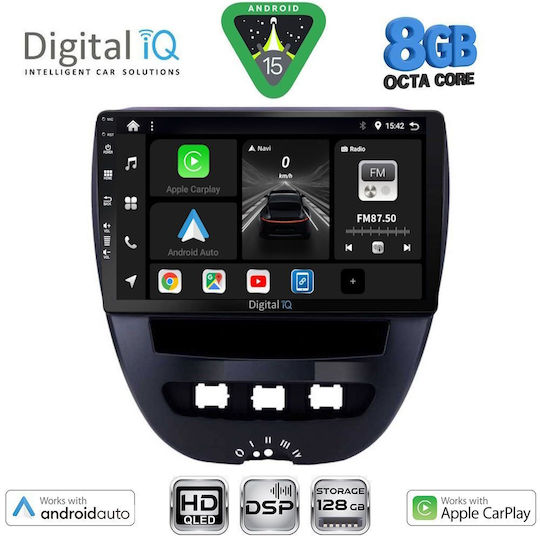 Digital IQ Auto-Audiosystem für Toyota Aygo 2005-2014 Bluetooth USB Eingebautes Wi-Fi GPS Apple CarPlay Android Auto mit 10 Zoll Touchscreen