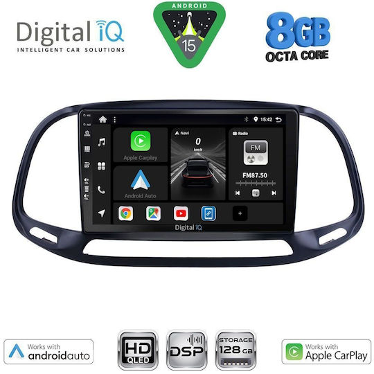 Digital IQ Автомобилна Аудио Система За Opel Combo Fiat Doblo 2015-2018 (Bluetooth/USB/WiFi/GPS/Apple CarPlay/Android Auto) С Touch Screen 9"