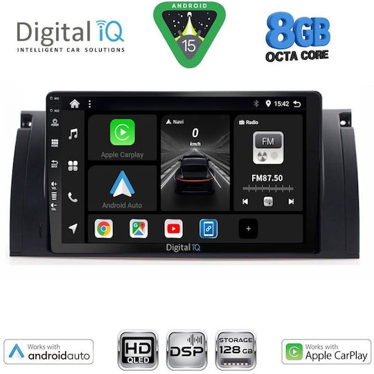 Digital IQ Автомобилна Аудио Система за BMW Серия 5 (E39) / X5 (E53) Bluetooth USB WiFi GPS Apple CarPlay Android Auto с Touch Screen 9"