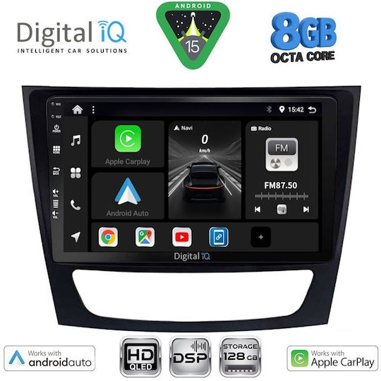 Digital IQ Автомобилна Аудио Система За Mercedes-Benz E Class / CLS Class 2003-2009 (Bluetooth/USB/Вграден Wi-Fi/GPS/Apple CarPlay/Android Auto) С Touch Screen 9"