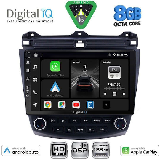 Digital IQ Автомобилна Аудио Система За Honda Accord 2003-2007 (Bluetooth/USB/Вграден Wi-Fi/GPS/Apple CarPlay/Android Auto) С Touch Screen 10"