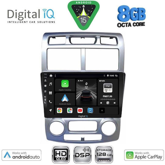 Digital IQ Auto-Audiosystem für Kia Sportage 2004-2010 mit Klima (Bluetooth/USB/Eingebautes Wi-Fi / GPS / Apple CarPlay / Android Auto) mit Touchscreen 9"